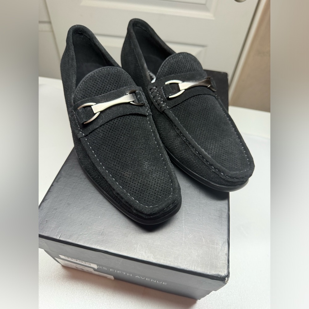 Saks Fifth Avenue Men’s Donatello Black Loafers Dress Shoes